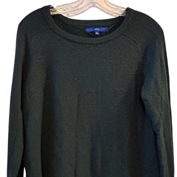 Apt. 9 Women's Medium metallic Green Pullover Sweater Long Sleeve Casual - Picture 2 of 7